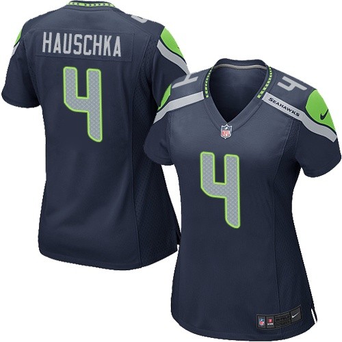 Women's Game Steven Hauschka Nike Jersey Navy Blue Home - #4 NFL Seattle Seahawks